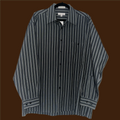 Pierre Cardin Long Sleeve Grey and Black Pinstripe Button Down Shirt