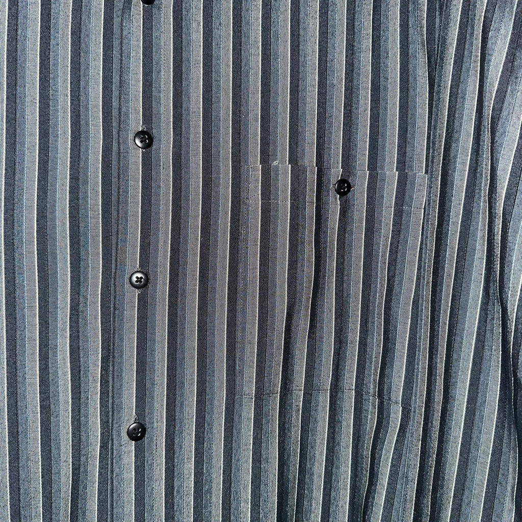 Pierre Cardin Long Sleeve Grey and Black Pinstripe Button Down Shirt