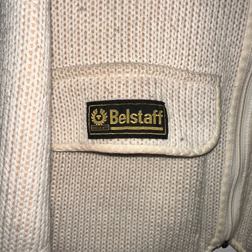 Vintage Belstaff Wool Cream Knitted Pocket Jacket