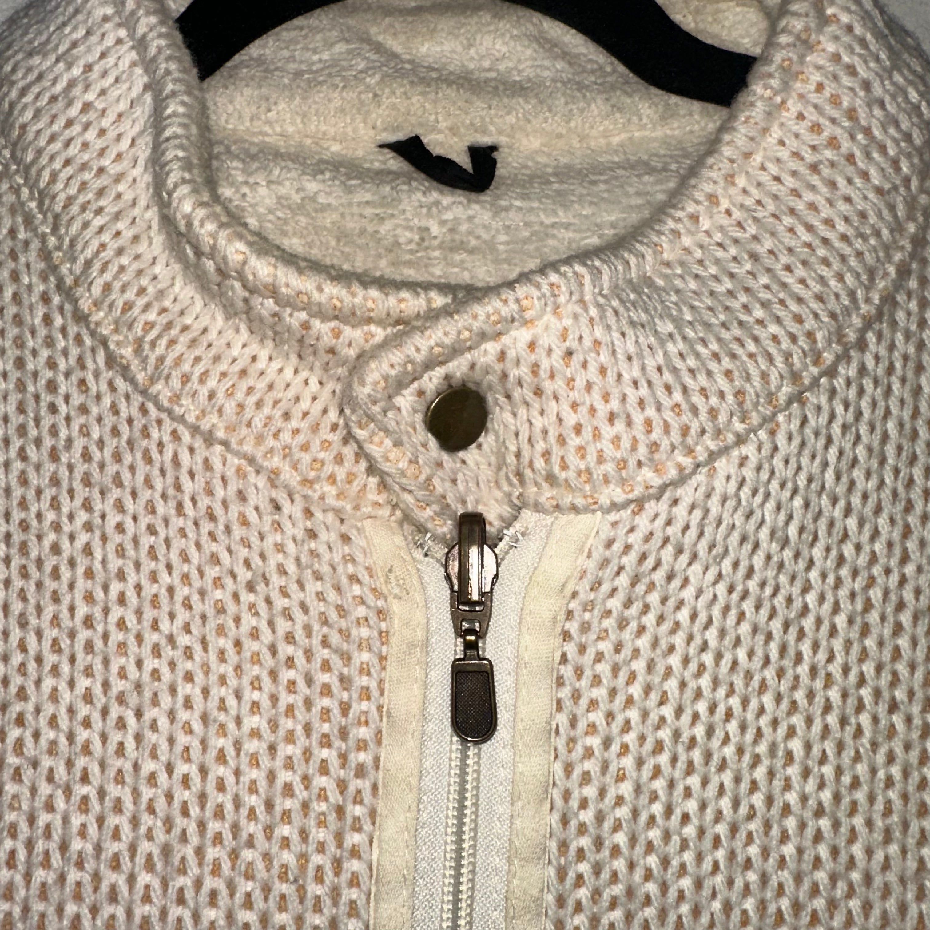 Vintage Belstaff Wool Cream Knitted Pocket Jacket
