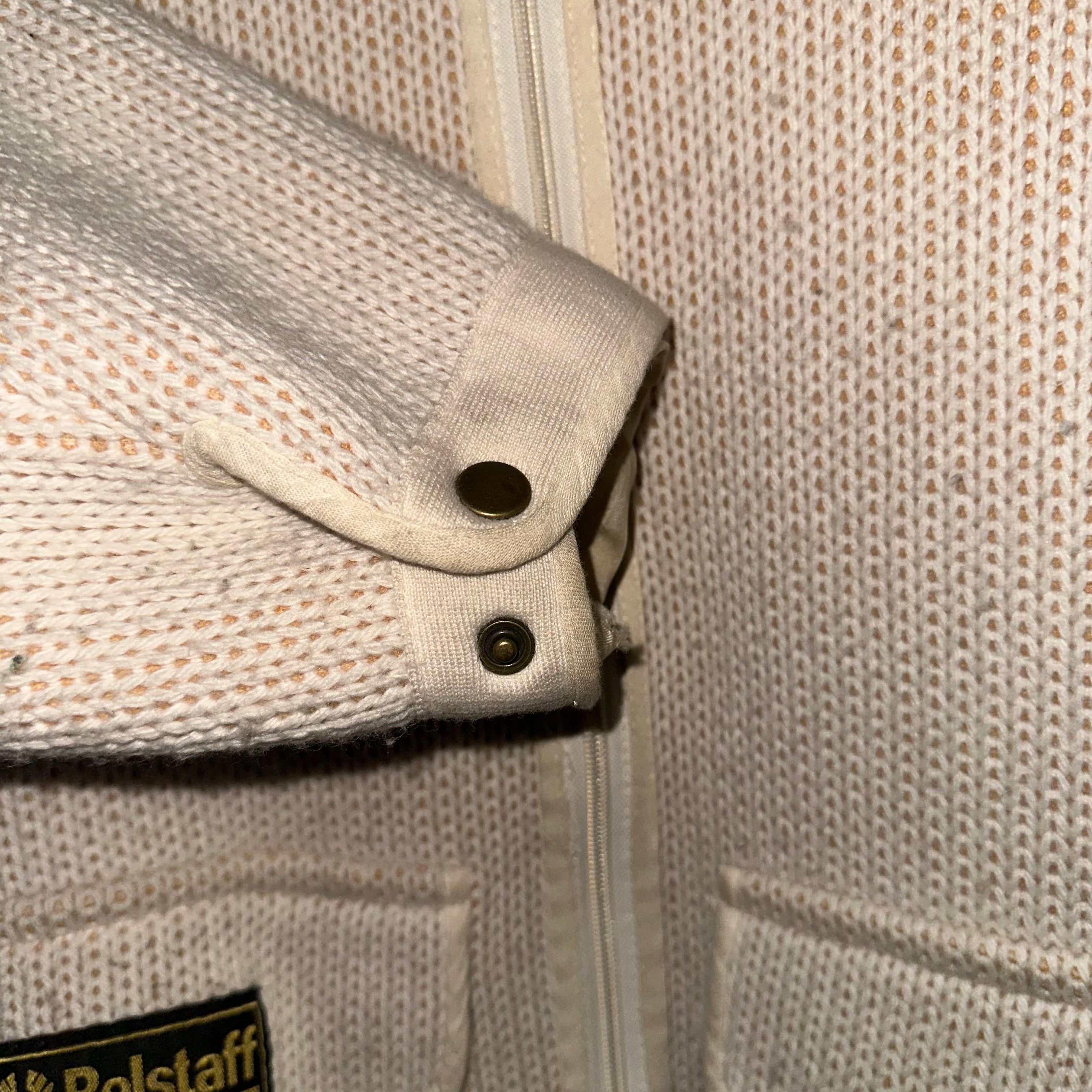 Vintage Belstaff Wool Cream Knitted Pocket Jacket