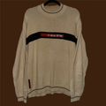Prada Sport F/W 2002 Beige Big Logo Sweater
