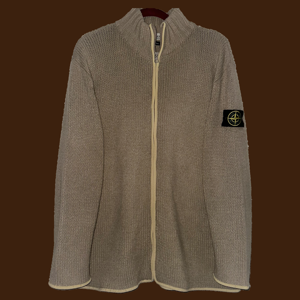 Vintage Stone Island Full Zip Heavyweight Knit Sweater
